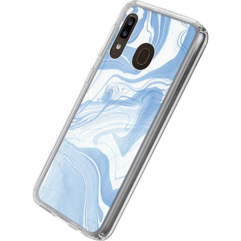 Blue Marbling Galaxy A20 Clear Case